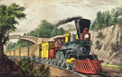 Der Schnellzug, veröffentlicht von Nathaniel Currier und James Merritt Ives von American School